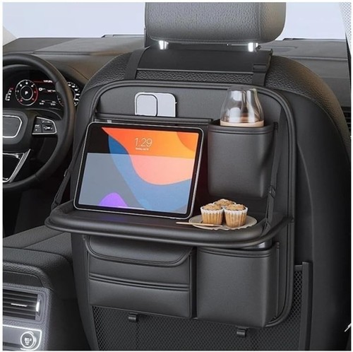 Leather car backseat organizer - backseat,