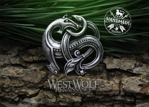 Viking sea dragon brooch - brooch, or