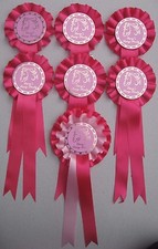 Hot Pink 1-Tier Pony Party Rosettes x7