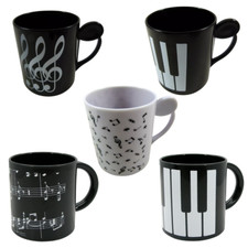 Music Themed White Treble Clef Design 250ml Plastic Drinking Mug