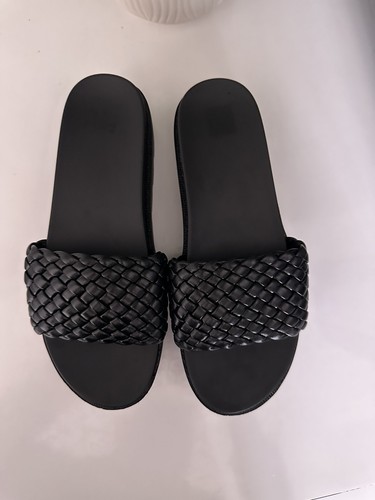 Ladies black platform slider - ladies,