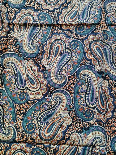 Vintage 1970s blue paisley