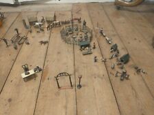 Large Set of Antique Lead Farm Animals Figures Equipment and Fences Rare Pieces