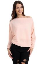 Ladies Women Knitted Slash Neck batwing Style Oversized Baggy Jumper Top Sweater