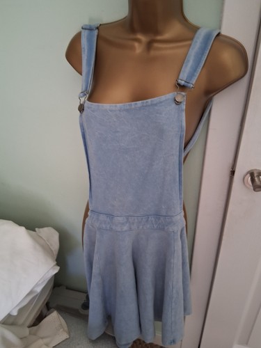 Blue denim look bib - blue, and