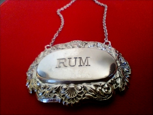 Vintage decanter label - label, rum