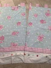 Pair Next Shabby Chic Curtains Tab Top W53” D54” (26Wd