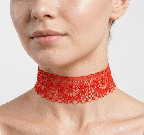 Ladies choker necklace flower - ladies,