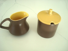 Poole Pottery Milk Jug & Lidded Preserve Pot -Twintone - Brazil/Sweetcorn C107