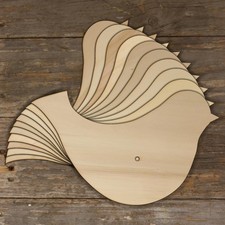 10x Wooden Simple Bird Craft