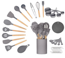 Gray 34pcs Silicone Cooking