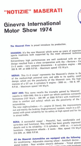 Maserati merak khamsin indy - merak,