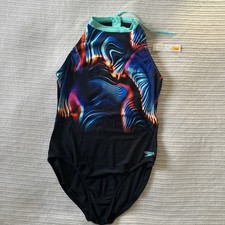 Speedo Women's Endurance+ Hydrasuit - Zipped Swimsuit - Black/Multi UK18/42" VGC