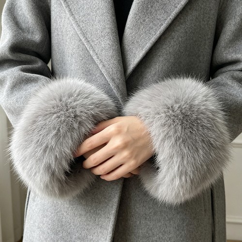 Women furry fluffy faux fur - furry,