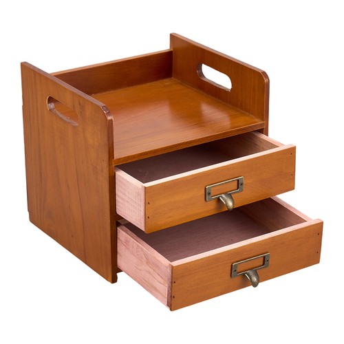 Retro wood desktop drawer box - retro,