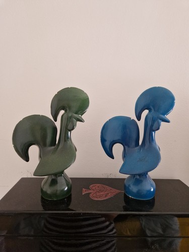 Vintage ceramic pair blue and - vintage,