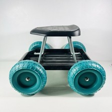 Garden Stool Trolley Tool Tray Cart with Wheels Rolling Seat Weeding Planting