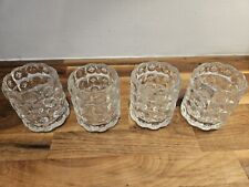 4 IKEA Glass Candle Holders Tea Light Votive Snowflake Clear Retired Christmas
