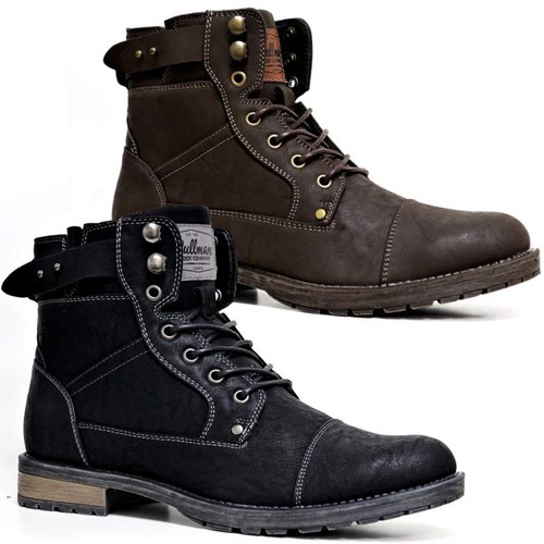Mens faux leather - faux, combat