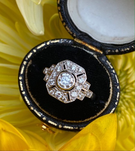 Art deco diamond cluster - art,
