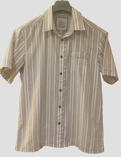 MARKS & SPENCER NORTH COAST STRIPED STRONG COTTON SHIRT SIZE LARGE