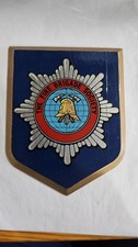 The fire brigade society hand painted wooden plaque