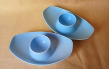2 Tupperware Type Egg Cups. blue