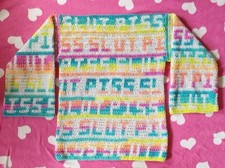 Handmade Crochet Jumper Tropical Storm Piss Slut Offensive Clothing