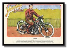Cotton 350 Stanley Woods Junior TT framed picture Blackburne engine free p&p UK