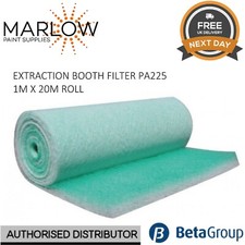 1M x 20M x 50mm BETA PA225 BOOTH FILTER ROLL -EXTRACTION GREEN FIBREGLASS PAINT