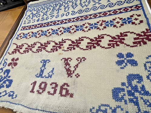 Vtg 1936 hand embroidered - 1936,