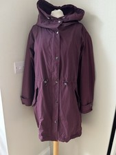 Joules Right As Rain Swithin Burgundy Long Line Coat Size Uk 12