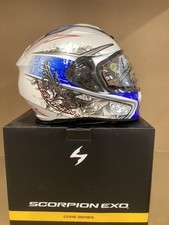SCORPION EXO 491 RUN WHT/BLU MOTORCYCLE HELMET MEDIUM