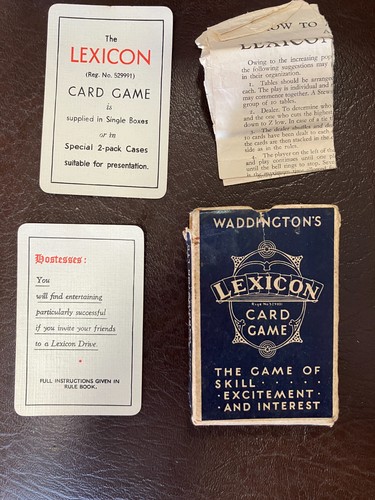 Waddingtons lexicon card - lexicon,