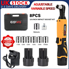 2 Batteries Cordless Right Ratchet 3/8'' 90° 580Nm Electric Power Ratchet Wrench