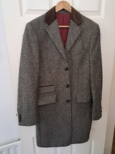 MOON TWEED CHESTERFIELD COVERT COAT UK 38 SMALL MARKS SPENCER Velvet Yorkshire