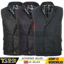 Mens British Made Wax Quilted Gilet Bodywarmer Country Wear Waistcoat Padded