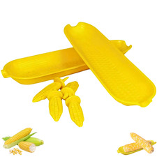 6pc Corn On The Cob Skewers/Tray Twin Pack Holders BBQ Prongs Forks Party Garden