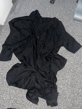 Maxi women’s abaya oversized black zip elastic modest Islamic clothing dress 