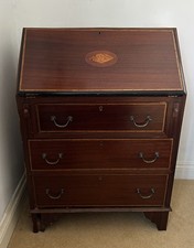 Antique Small Writing Desk Bureau With Drawers
