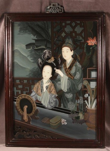 Vintage chinese reverse glass - reverse,