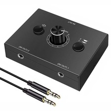 4 Way/2 Way 3.5Mm Stereo Audio Switcher Bi-Directional Audio Switch Splitter Box