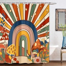 Shower Curtain Vintage Sun Rainbow Shower Curtains for Bath