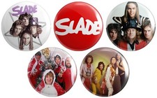 5 x Slade BUTTON PIN BADGES