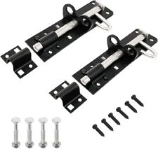 Onesto Gate Bolt Lock, Heavy Duty 6", Powder Coated, Black, Pack of 2