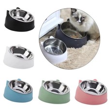 100ML Tilted Raised Pet Feeder Bowl – 15° Ergonomic Stainless Steel Food Dispens