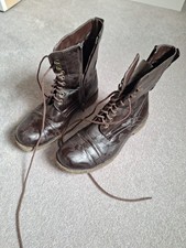 Ladies Brown Boots Size 7 By Flipback With Side Zip And Laces