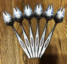 SET OF 6 VINTAGE STAINLESS STEEL SPLAYDS