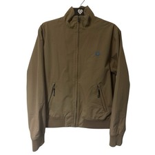Fred Perry Harrington Jacket Mens Small Beige Full Zip Bomber Nylon Pockets