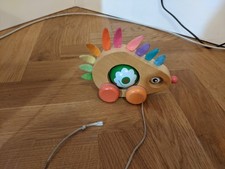 Unusual Wooden Pull Along Rainbow Coloured Hedgehog Toy Janod like Brio Hape ELC